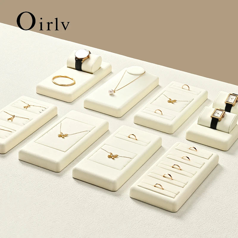 Présentoir Bijoux Daim Beige Multi Supports
