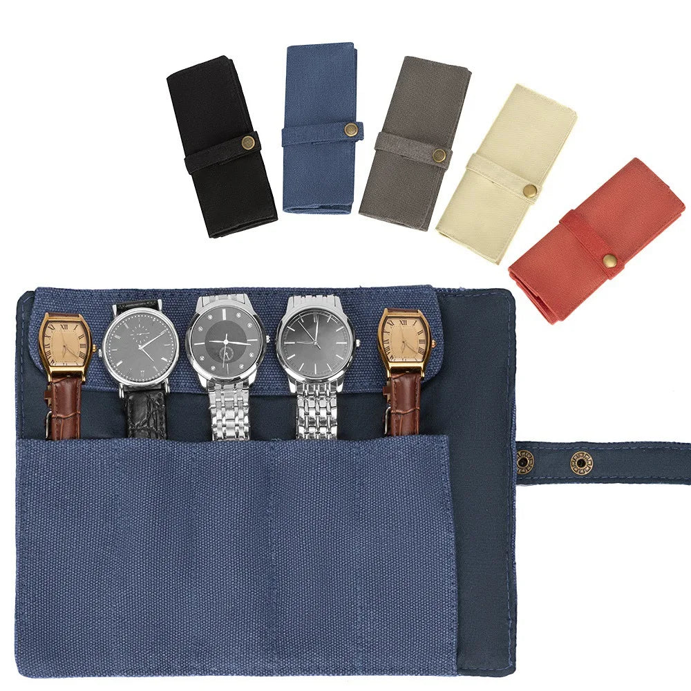 Etui Montre Coton 4 Places Voyage Multicolore