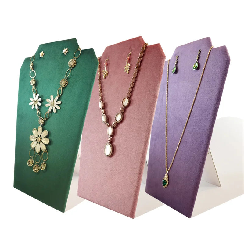 Présentoir Collier Velours Plat Multicolore