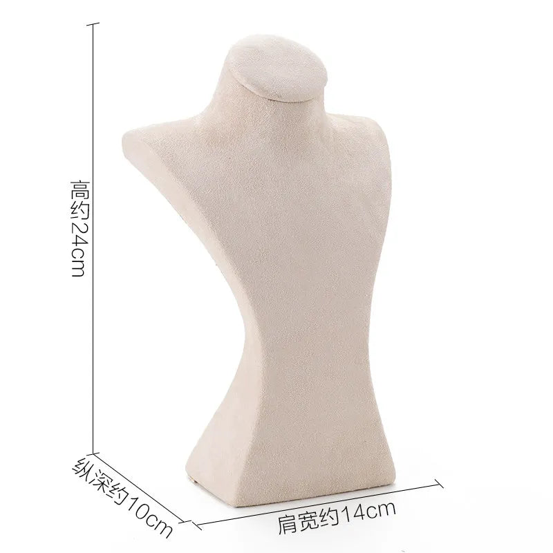Buste Collier Velours Suédine Mannequin Vertical