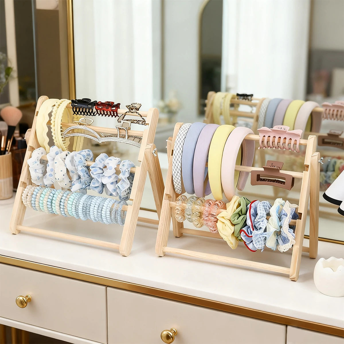 Présentoir Bois Échelle Accessoires Bracelet Cheveux