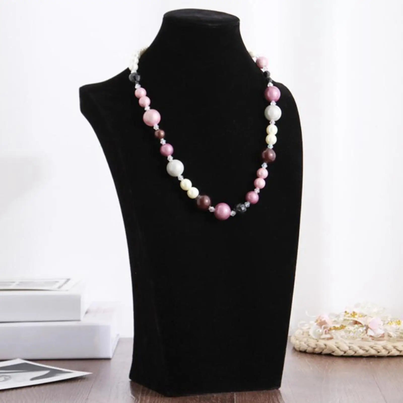 Buste Collier Velours Pendentif Chaîne Femme