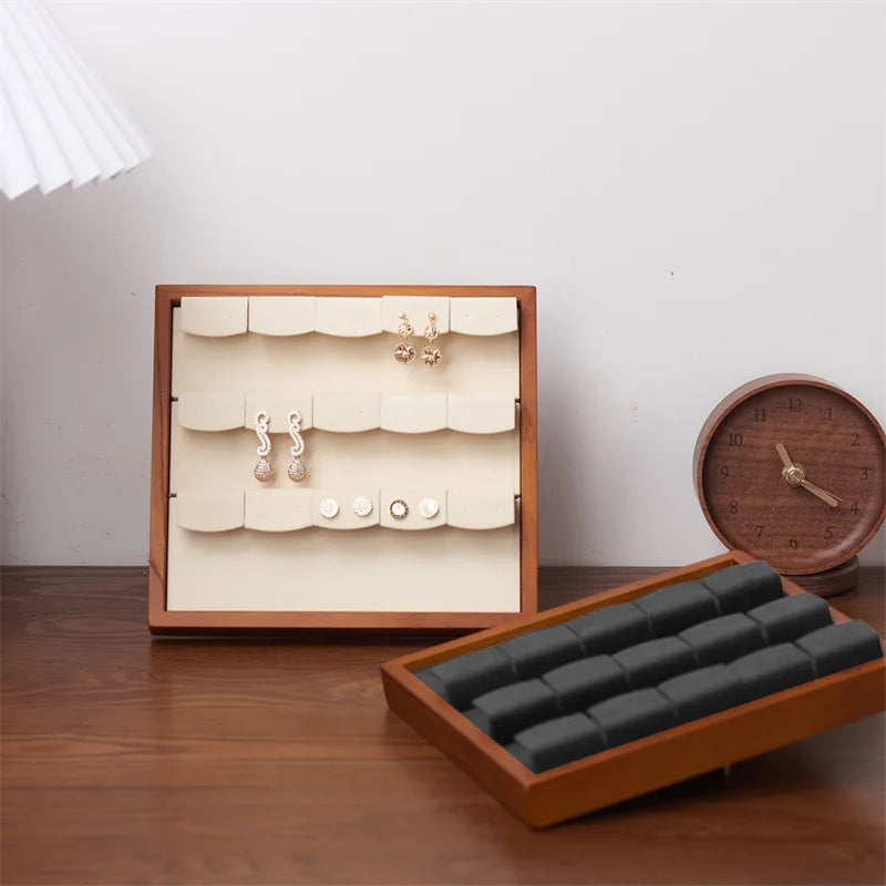 Présentoir Boucle d'Oreille Bois Premium Or