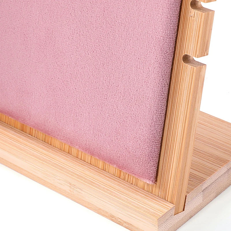 Présentoir Collier Plat Bois Velours