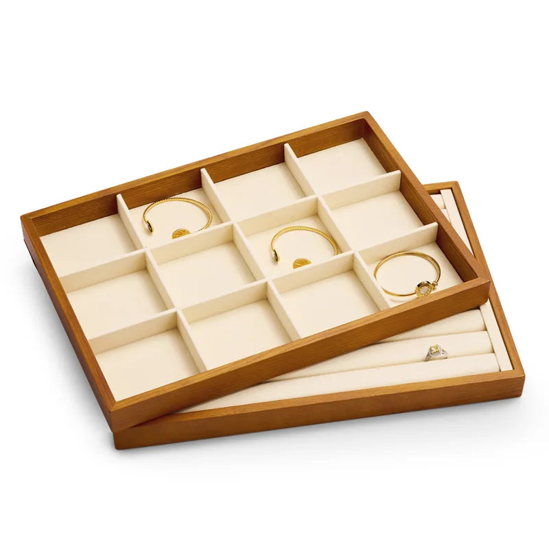 Porte-Bijoux Bois Empilable Bracelet Montre Boucle Oreille