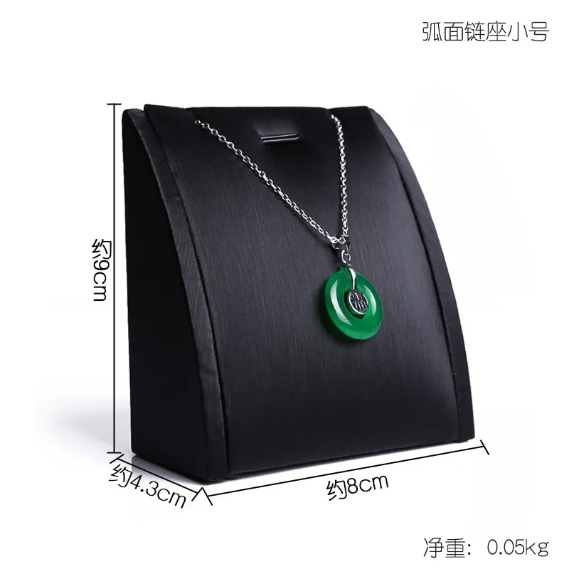 Buste Bijoux Cuir Noir Modulable Vitrine