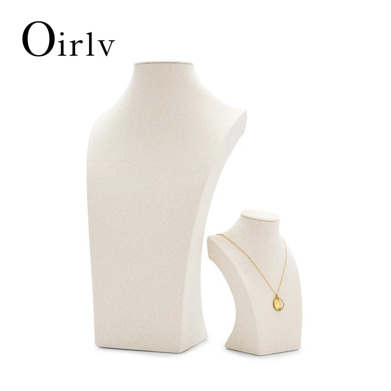 Buste Collier Coton Beige Texturé Vitrine