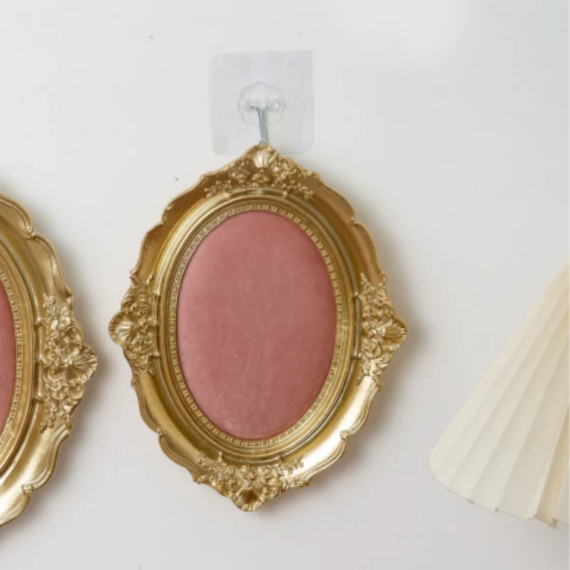 Plateau Bijoux Velours Rose Métal Multifonction