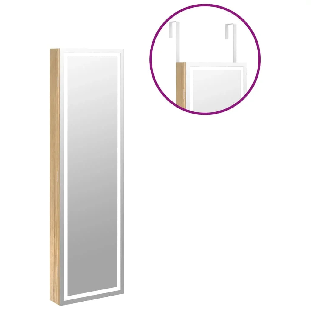 Boîte Bijoux Bois Murale Blanche LED 106 cm