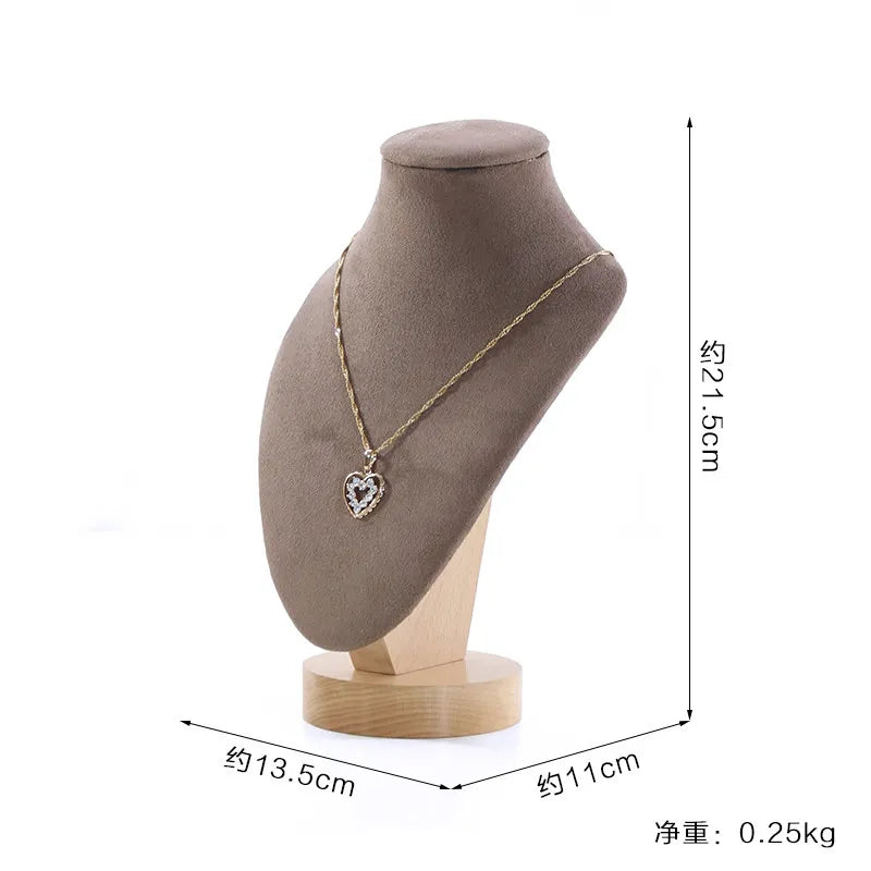 Buste Boucle Bois Velours Mannequin Comptoir