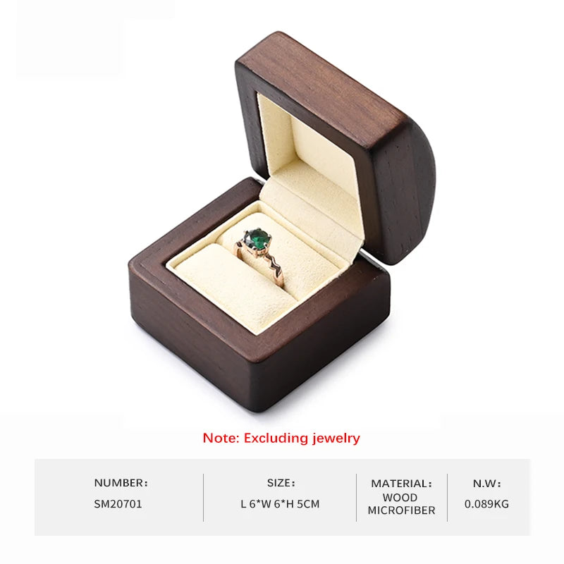 Boîte Bague Bois Mariage Fiançailles Organisatrice