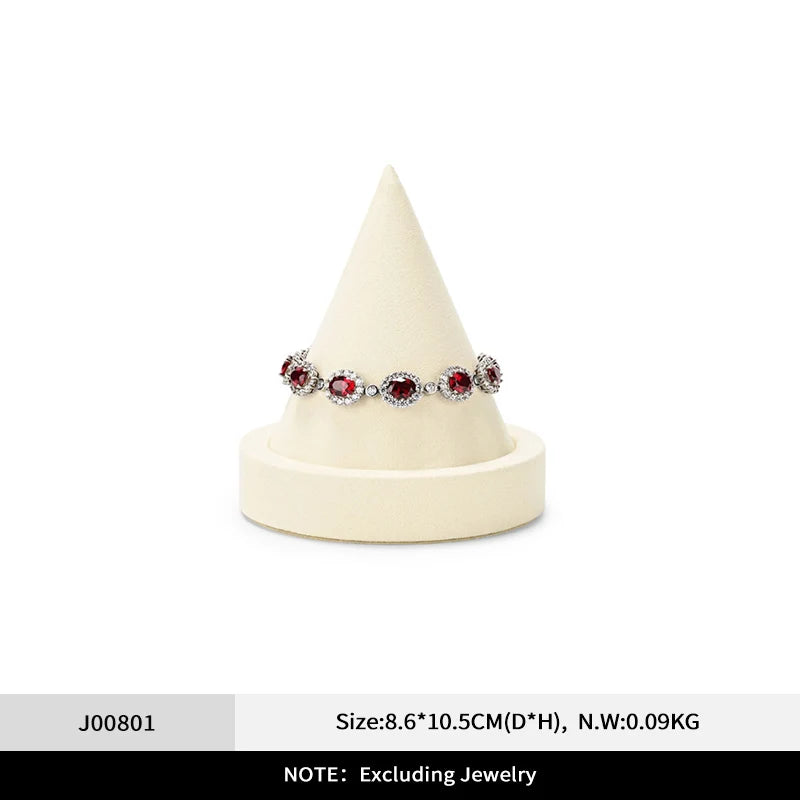 Présentoir Bracelet Daim Cône Bagues Chaînes
