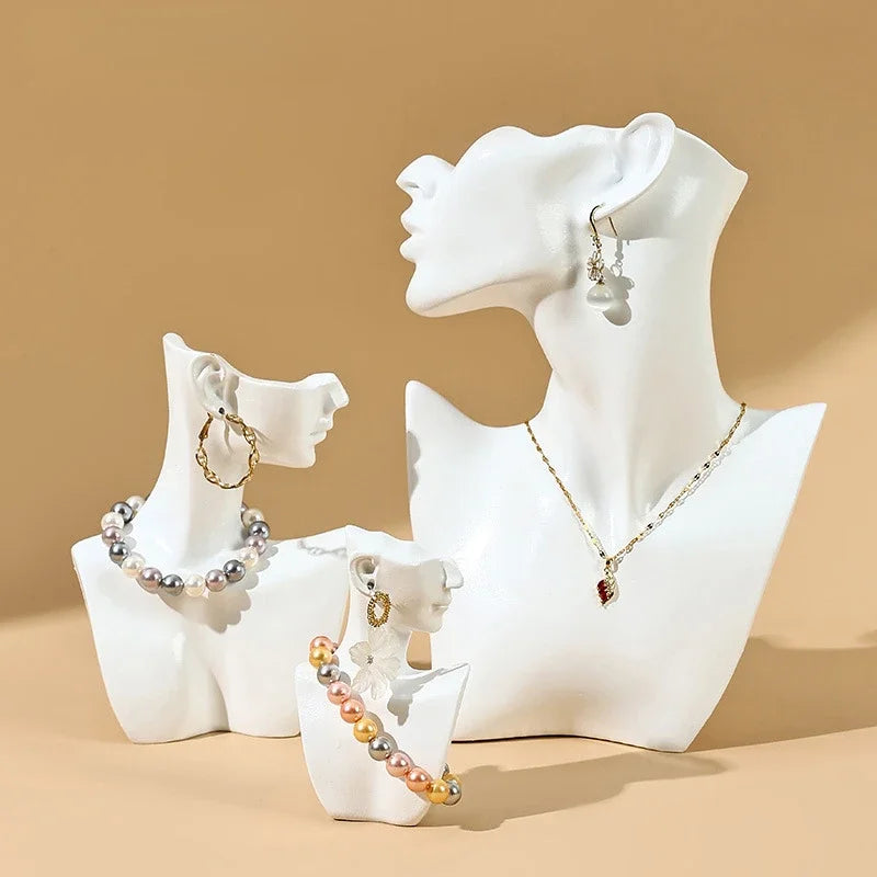 Buste Mannequin Résine Portrait Vitrine Bijoux