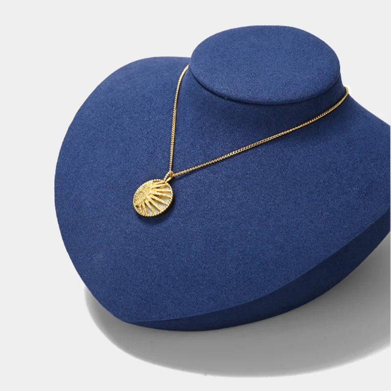 Présentoir Collier Buste Velours Plat 5 Coloris