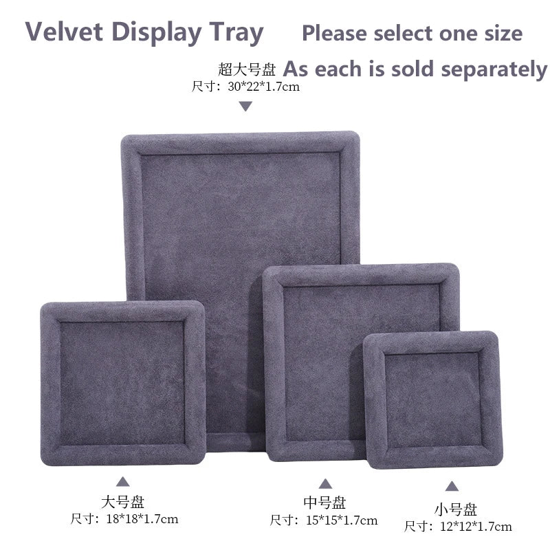 Plateau Bijoux Velours Multi-Tailles Vitrine