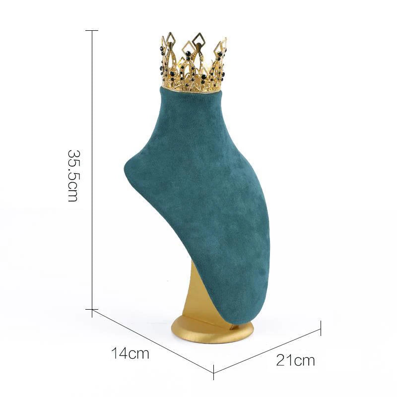 Présentoir Bijoux Métal Vert Doré Modulaire