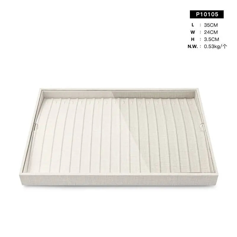 Plateau Bijoux Cuir Multi-fonction Beige