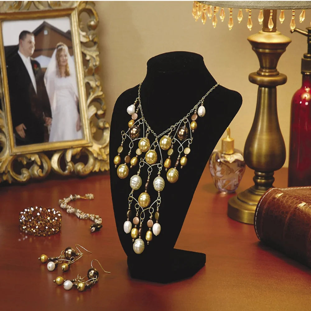 Buste Collier Velours Élégant Vitrine Bijoux