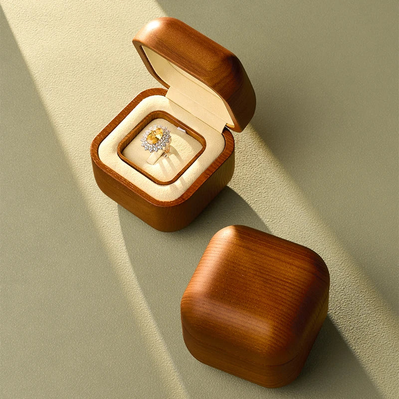 Boite Bijoux Bois Mariage Fiancailles Coffret Cadeau