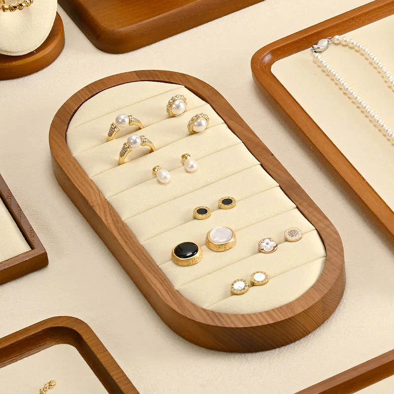 Présentoir Bijoux Bois Beige Collier Multifonctions