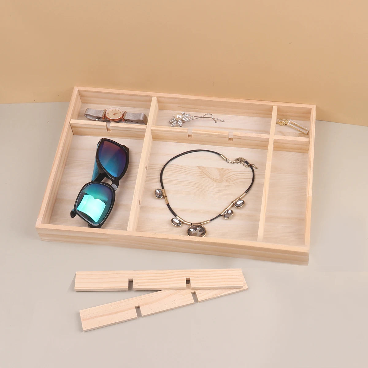 Boite Bijoux Bois Compartiments Empilable