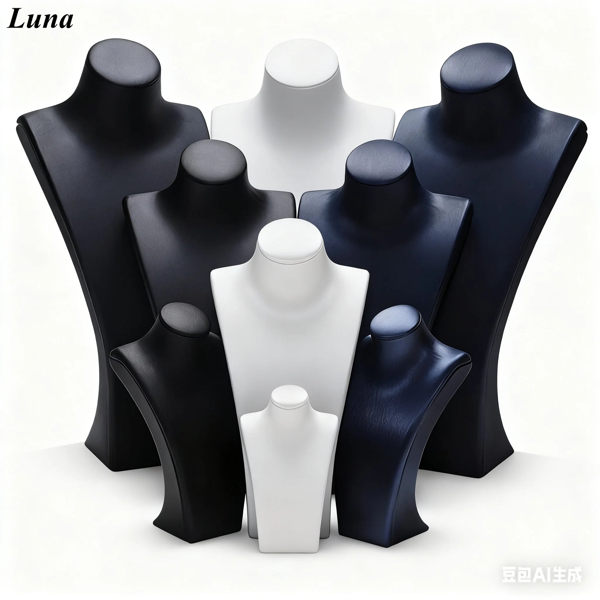 Buste Cou Cuir Blanc Mannequin Pendentif