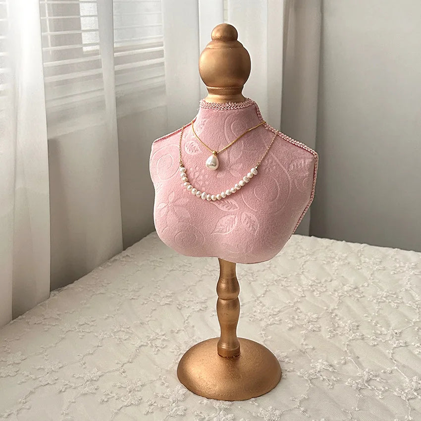 Présentoir Collier Bois Massif Vintage Vitrine