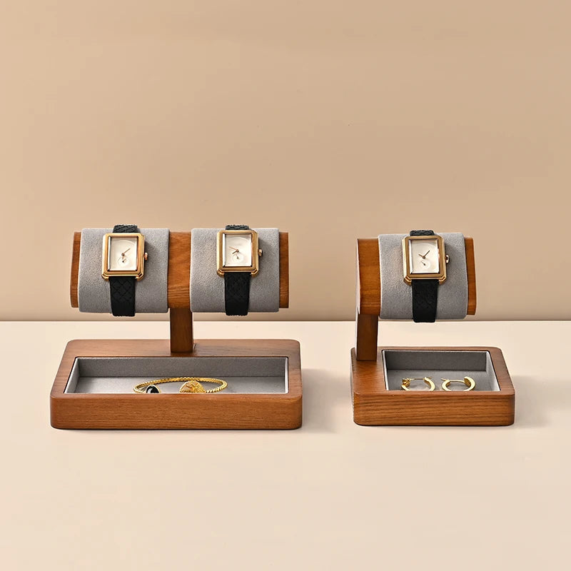 Présentoir Montre Bois Massif Bagues Bijoux