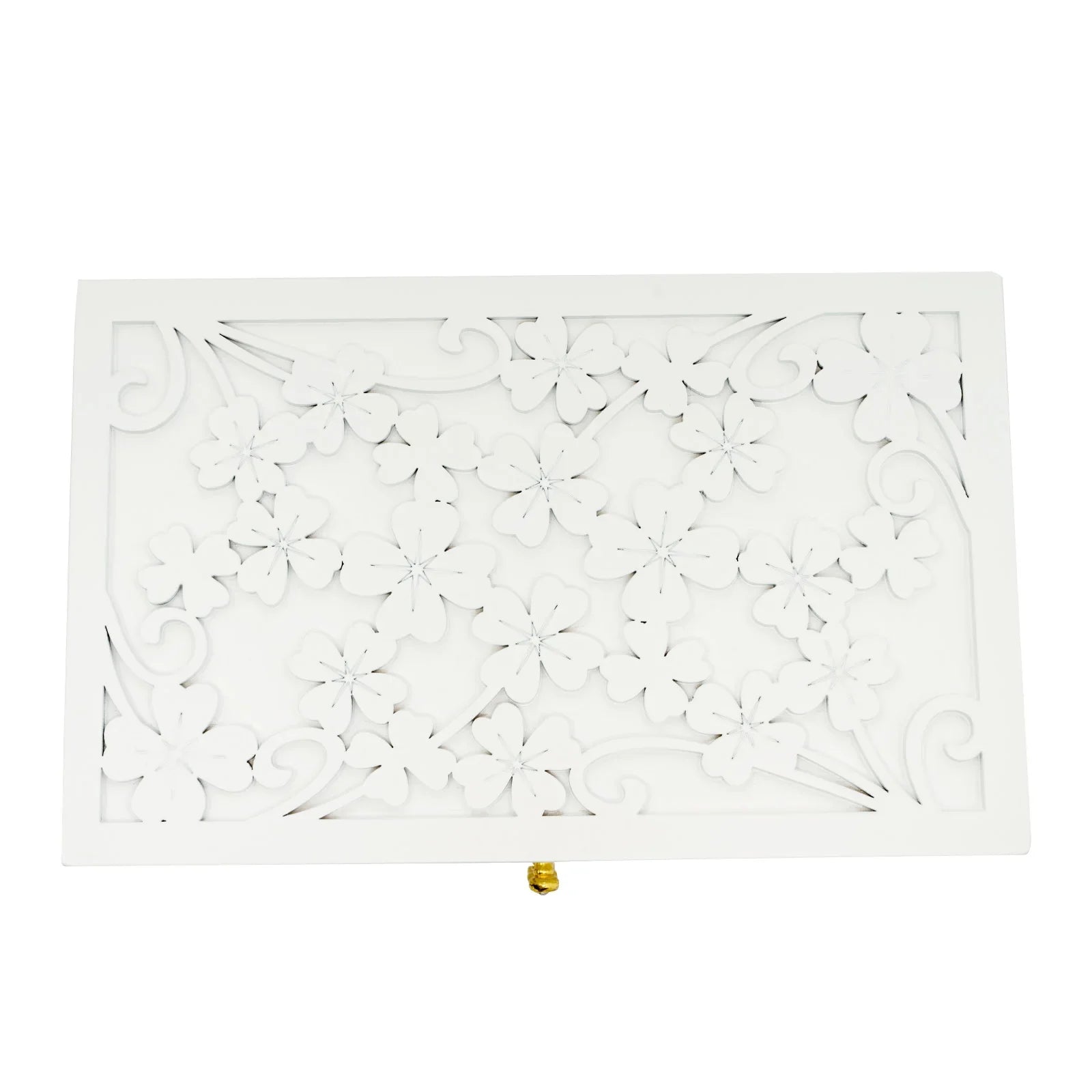 Boîte Bijoux Bois Blanche 6 Tiroirs Miroir