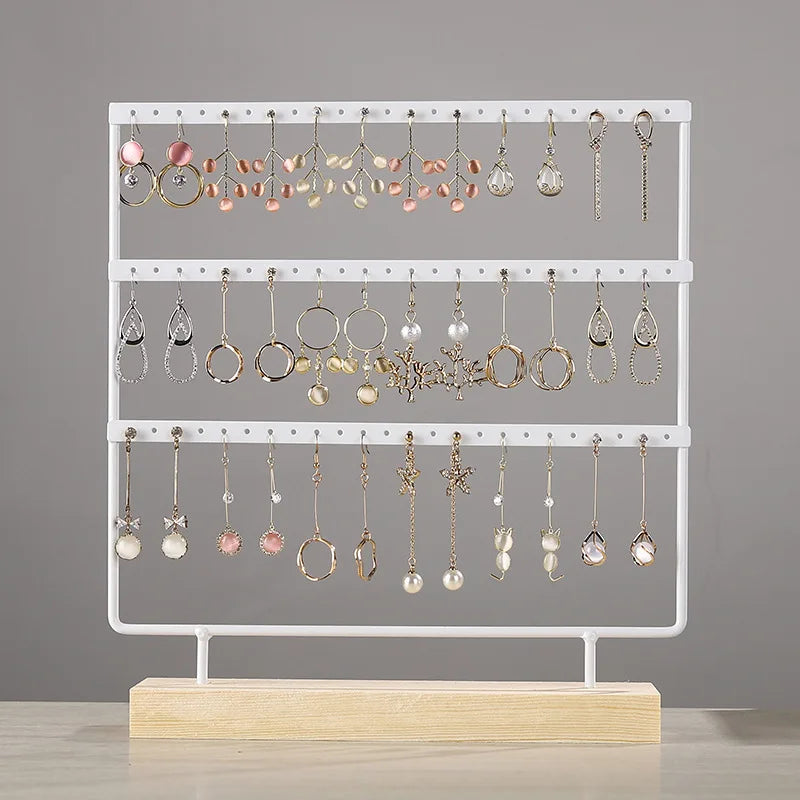 Porte Boucles d'Oreilles Bois Organisateur