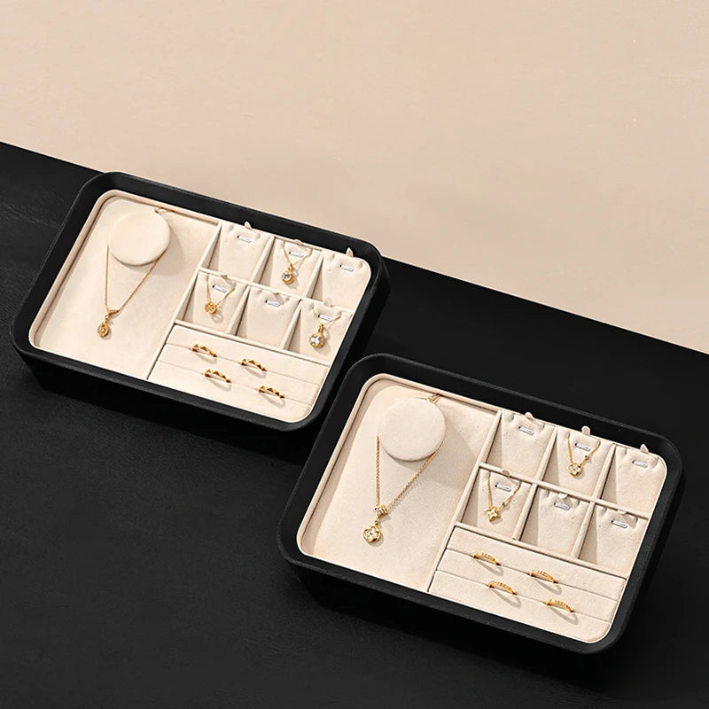 Plateau Bijoux Cuir Velours Modulable
