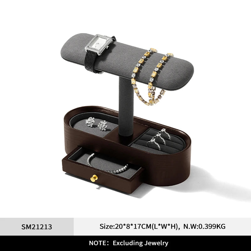Présentoir Montre Bois Noyer Support T
