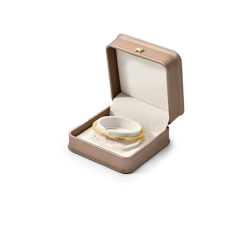 Boîte Bijoux Cuir Doré Coffret Mariage Premium
