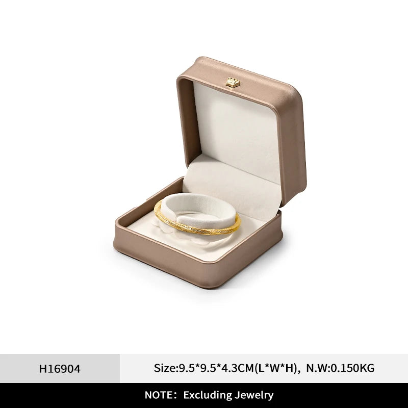 Boîte Bijoux Cuir Doré Coffret Mariage Premium