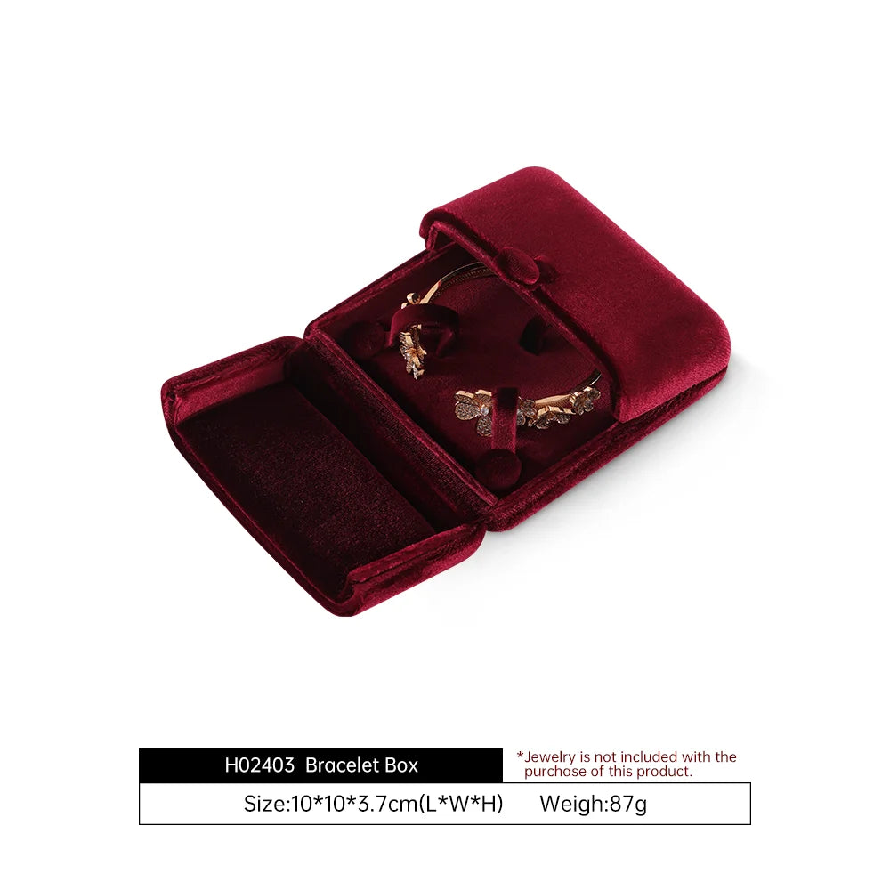 Boîte à Bijoux Velours Mariage Fiançailles Premium
