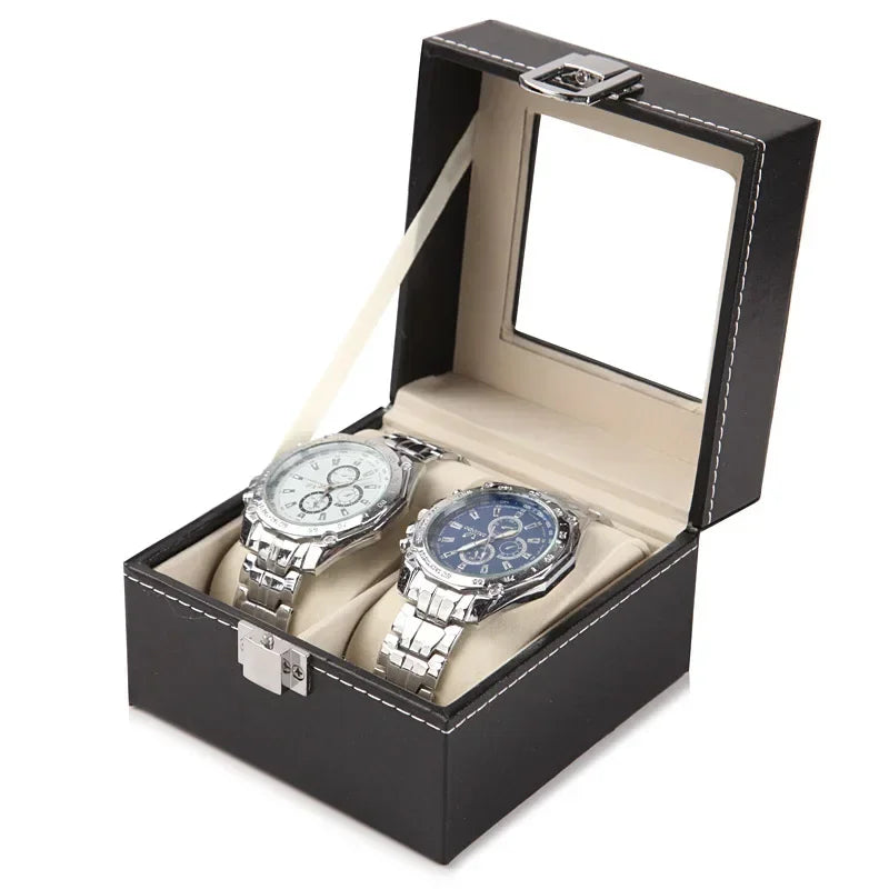 Coffret Montres Cuir Vitrine Verre 12 Emplacements