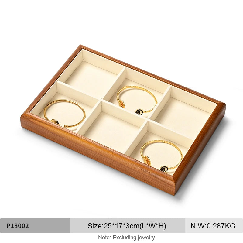 Boîte Bijoux Bois Multi-Compartiments Vitrine