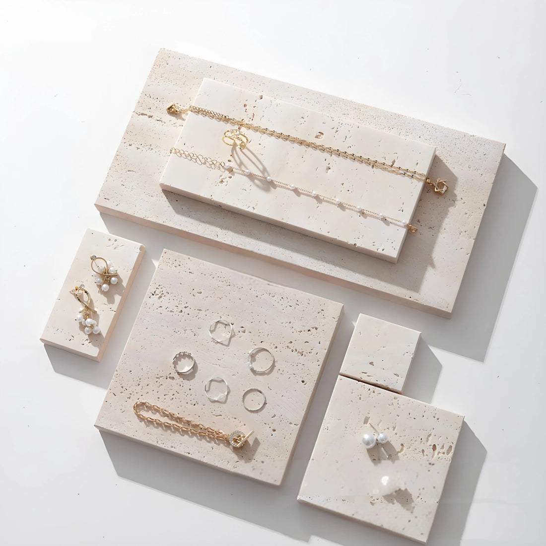 Plateau Bijoux Pierre Naturelle Crème, 4 Formats