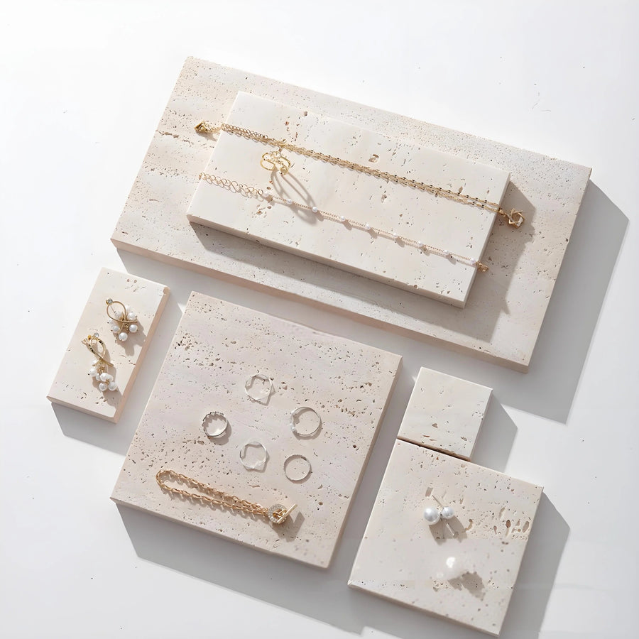 Plateau Bijoux Pierre Naturelle Crème, 4 Formats