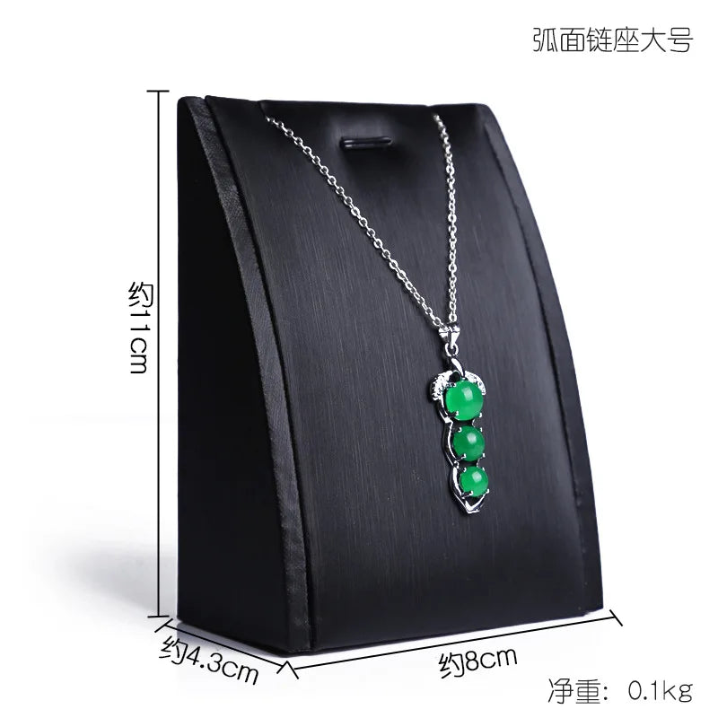 Buste Bijoux Cuir Noir Modulable Vitrine