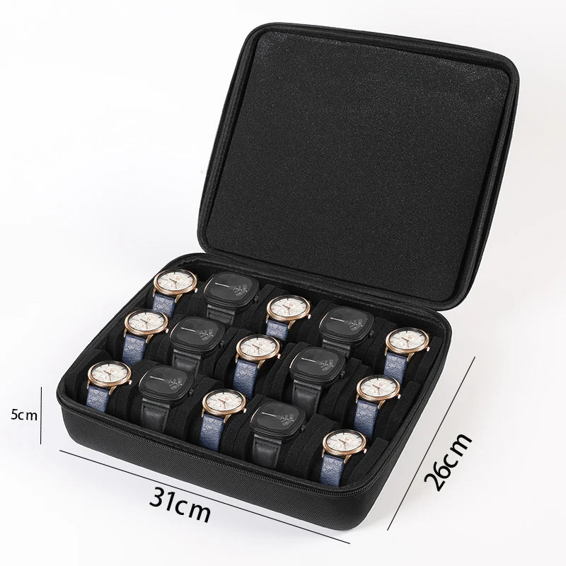 Étui Montre Voyage Rigide Plastique 15 Emplacements