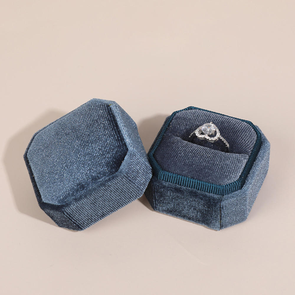 Écrin Bague Velours Compact Voyage Cadeau