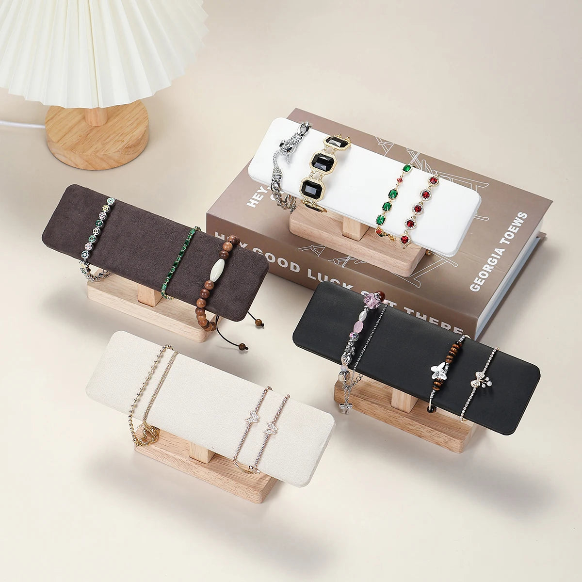 Presentoir Montre Bois Velours Base Organisateur