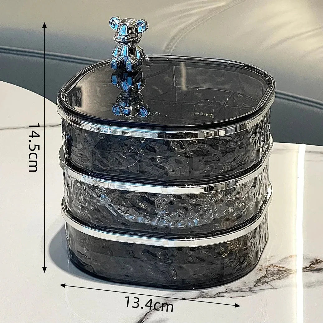 Boîte Bijoux Rotative Boucle d'Oreille Plastique