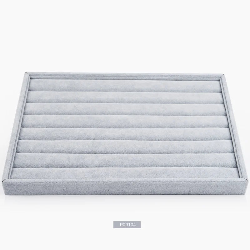 Plateau Bijoux Velours Glacé 24 Grilles Empilable