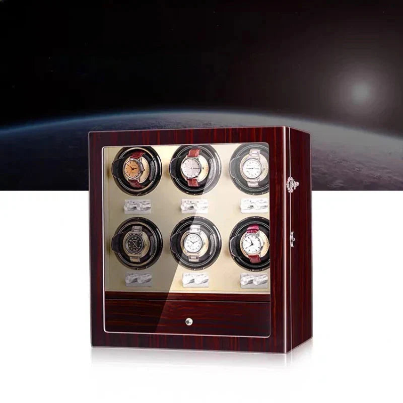 Coffre Fort Montre Bois 6 Remontoirs Vertical Luxe