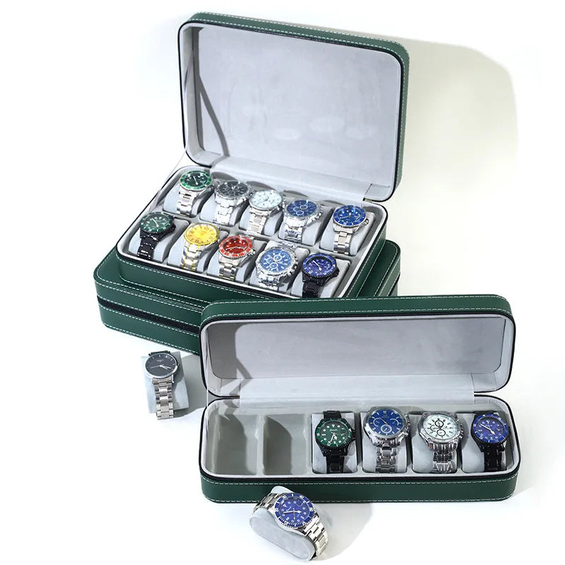 Étui Voyage Montre Simili Zippé Multi-Places