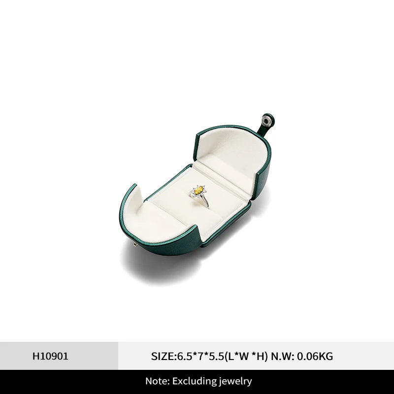 Boîte Bijoux Cuir Vert Mariage Premium