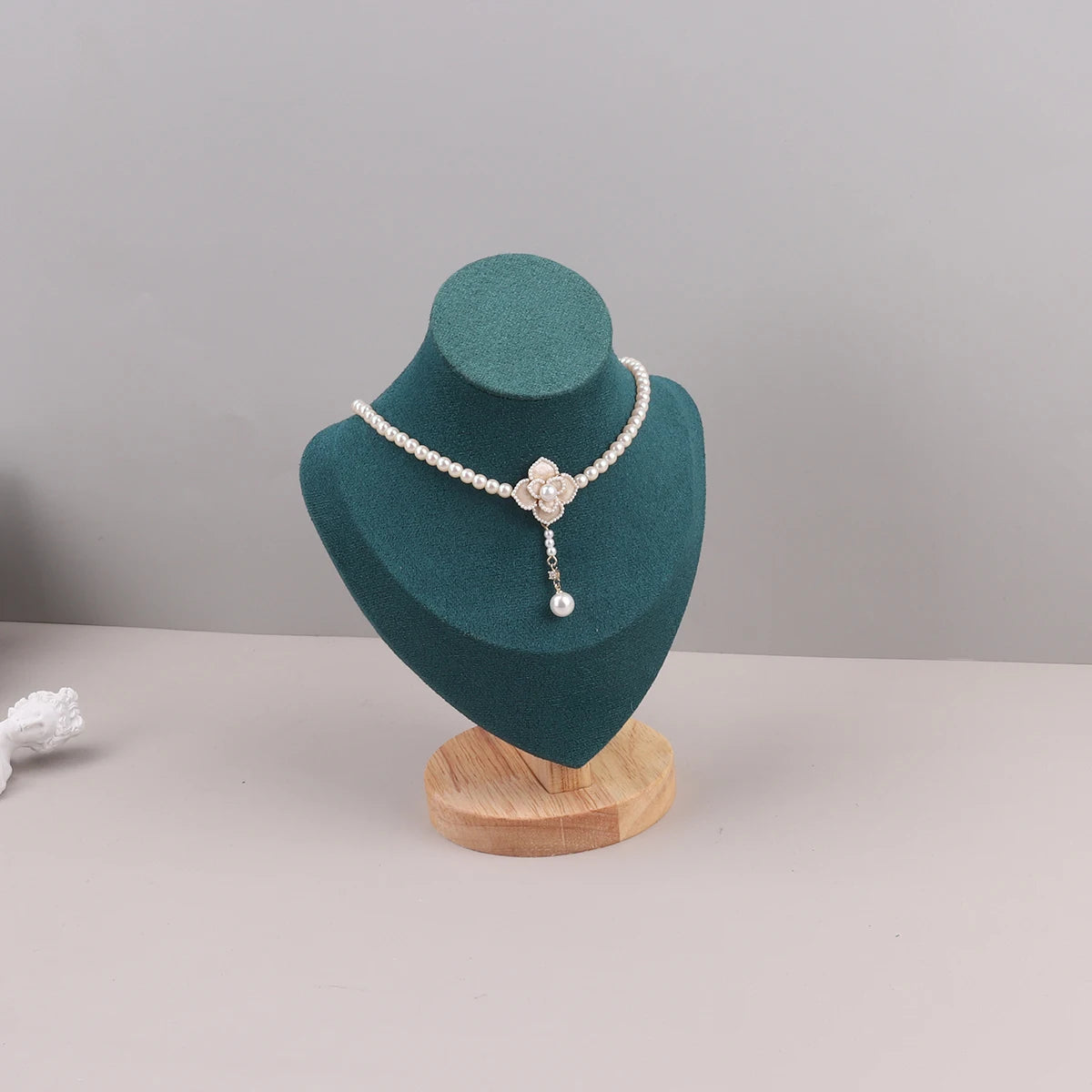 Présentoir Collier Velours Vert Émeraude 3 Tailles