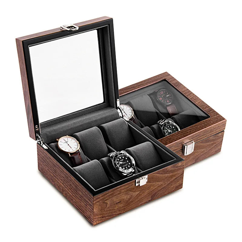 Boîte Montres Bois 6 Places Vitrine